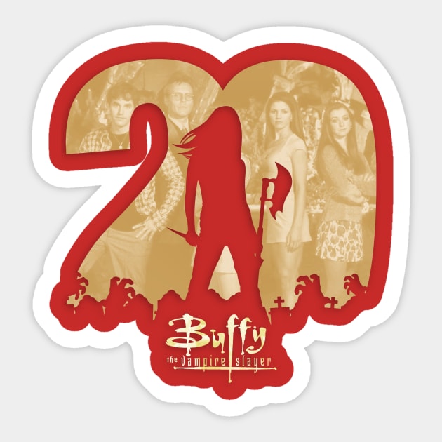 Buffy Slays 20 Sticker by TomTrager